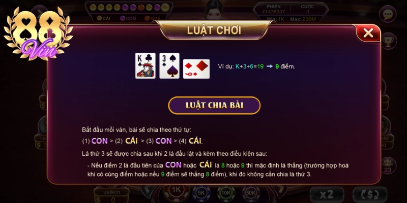 Cách chơi bài Baccarat 88vin đơn giản, dễ làm quen