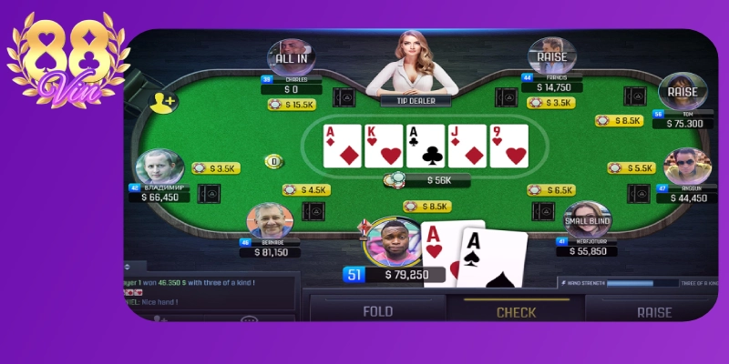 Người nào sở hữu tay bài mạnh nhất sau 5 vòng sẽ chiến thắng