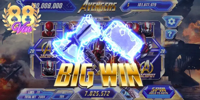 Slot game Avengers được rất nhiều game thủ yêu thích 