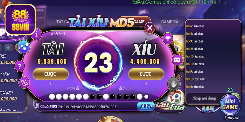 Chơi game Tài xỉu tại 88VIN đảm bảo sự ổn định, minh bạch